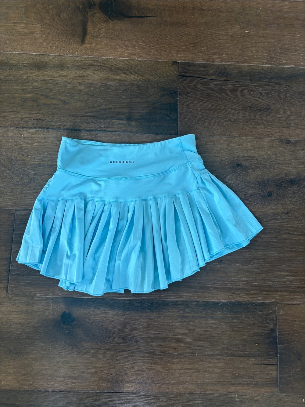 GoldHinge -  Aqua Blue Pleated Athletic Skirt